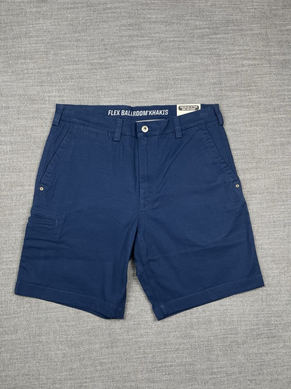 Duluth Trading Flex Ballroom Shorts Mens 32 Blue 9" Inseam Relaxed Fit